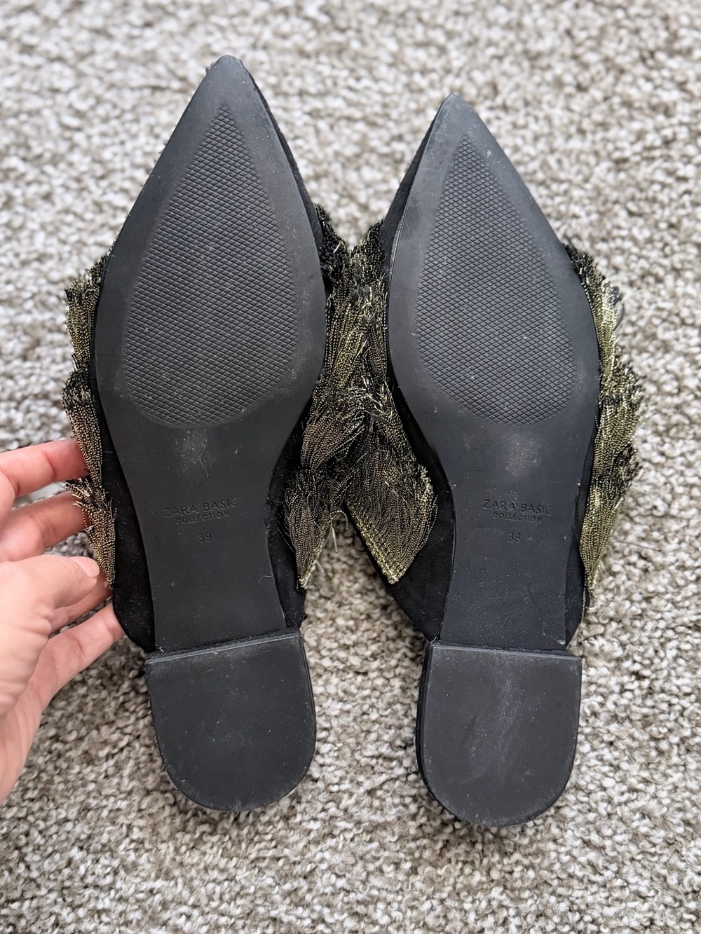 ZARA | Gold Metallic Fringe Mules | EU 38, US 7.5 | Worn Once - Picture 7 of 9